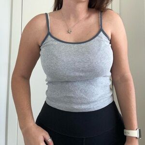 Brandy Melville Gray Tank with Blue Lining!